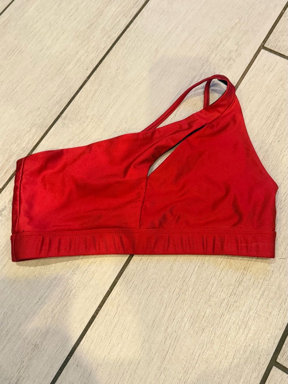 Onzie Red One-Shoulder Cutout Sports Bra